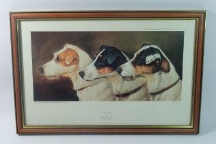 A print 'Fox Terriers' after John Arnold Wheeler, 64/650, 19 x 40cm