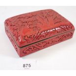 A Chinese cinnabar lacquer cigarette box