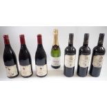 Six bottle of red wine including three Baron De Barbon Rioja 2010 and three Stephane Aviron Moulin a