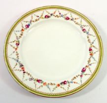 A Meissen cabinet plate painted swags of flowers, 24cm diameter
