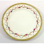 A Meissen cabinet plate painted swags of flowers, 24cm diameter