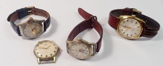 A Paul Jobin Swiss automatic gentleman's watch with three vintage mechanical watches