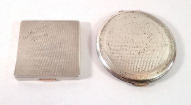 Two silver compacts, London 1963 by Kigu Ltd, Birmingham 1938 by Deakin & Francis