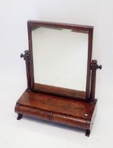 An early 19th century mahogany swing toiletry mirror with drawers to base, 55cm wide