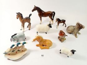 A collection of Beswick animals