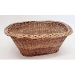 A vintage wicker laundry basket, 60cm