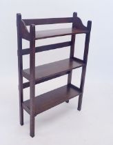 An oak open bookcase, 55cm wide