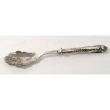 A silver preserve spoon with engraved decoration, Sheffield 1904