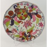 A Minton porcelain plate painted oriental stylised flowers circa 1870, 22.3cm diameter