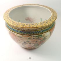 A Chinese jardiniere decorated figures, 30.5cm diameter