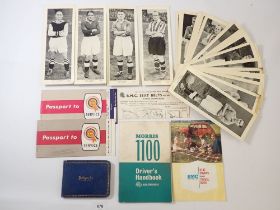 A group of football photo cards circa1950's plus autograph with Newcastle United team autographs