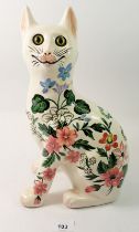 A Griselda Hill Wemyss cat painted flowers, privately commissioned, 33.5cm