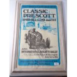 A Bugatti Rally poster print 1979, framed, 59 x 37cm