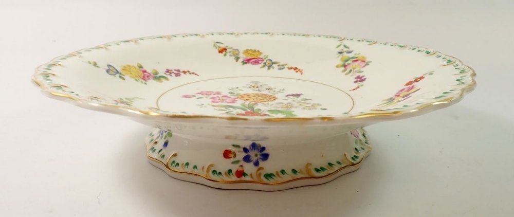 A Royal Doulton Series Ware coaching plate and a Victorian floral painted cake comport, 23cm - Image 2 of 2