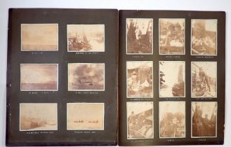 Fifteen vintage mounted photographs of sea fishermen and fishing trip, 10 x 7cm each