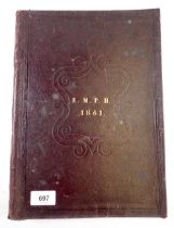 A bound set of songs and piano music dated 1861 dedicated Miss M Lindsay published by Robert Cocks