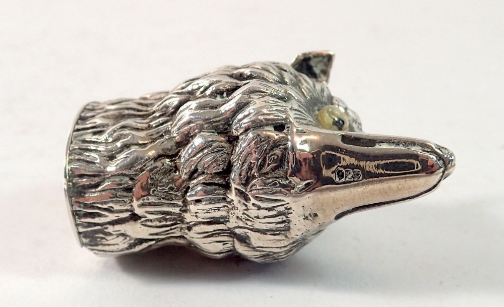 A fox head silver vesta case, 34.8g, 4.8cm long - Image 3 of 3
