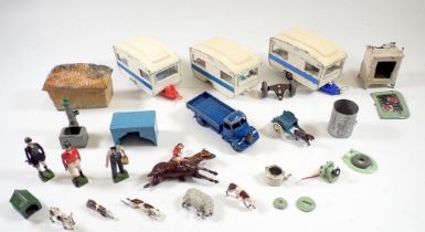 A small Britain's lead hunting set and various die cast vehicles