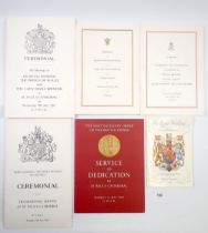 A St Paul's Cathedral Order of Service and Ceremonial brochure plus the official programme for the