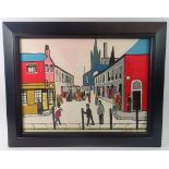 William Findeley Burns - copy of Lowry painting 'The Fever Van' 28 x 38cm