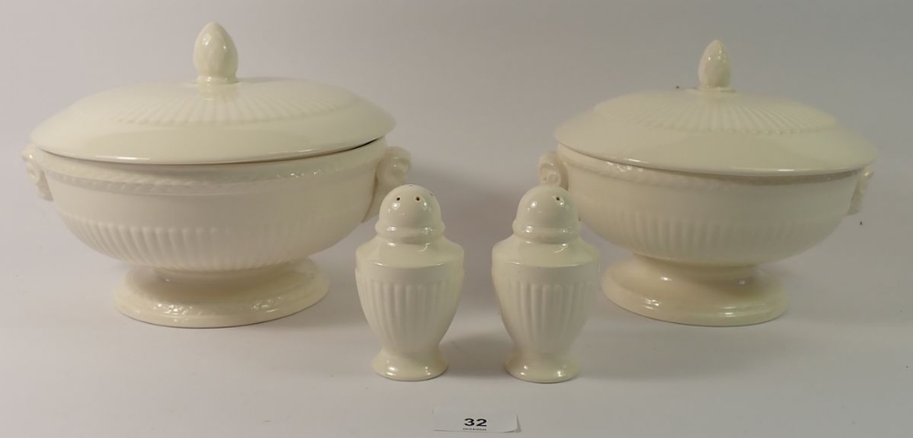 Two Wedgwood Barlaston creamware tureens and two cruets - Image 2 of 2