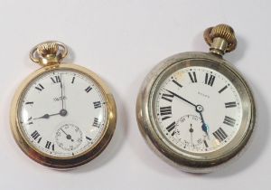 A Railway guards pocket watch by Selex and a gold plated Smiths pocket watch