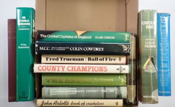 A group of eleven sporting books on cricket