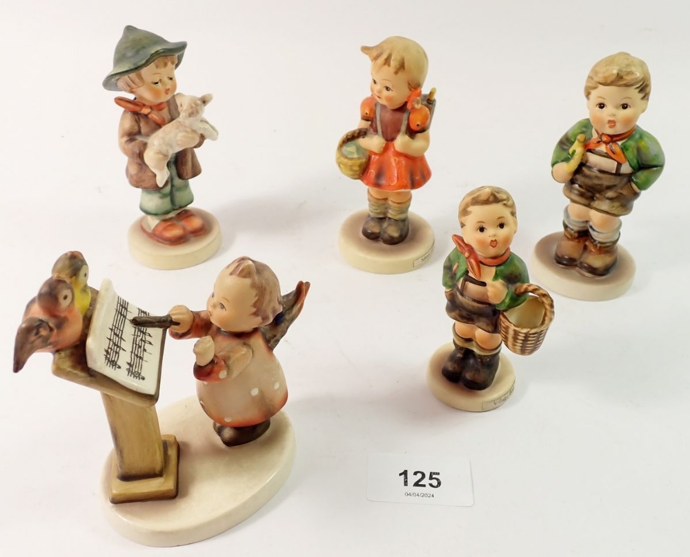 Five various Hummel figures including angel conductor