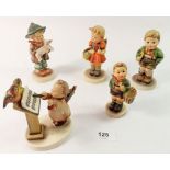 Five various Hummel figures including angel conductor