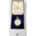 An 18 carat gold small full Hunter pocket watch by John Cashmore, London, the white enamel dial with