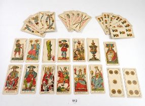 A part set of antique chromolithograph Italian playing cards by Pietro Masenghini di S.