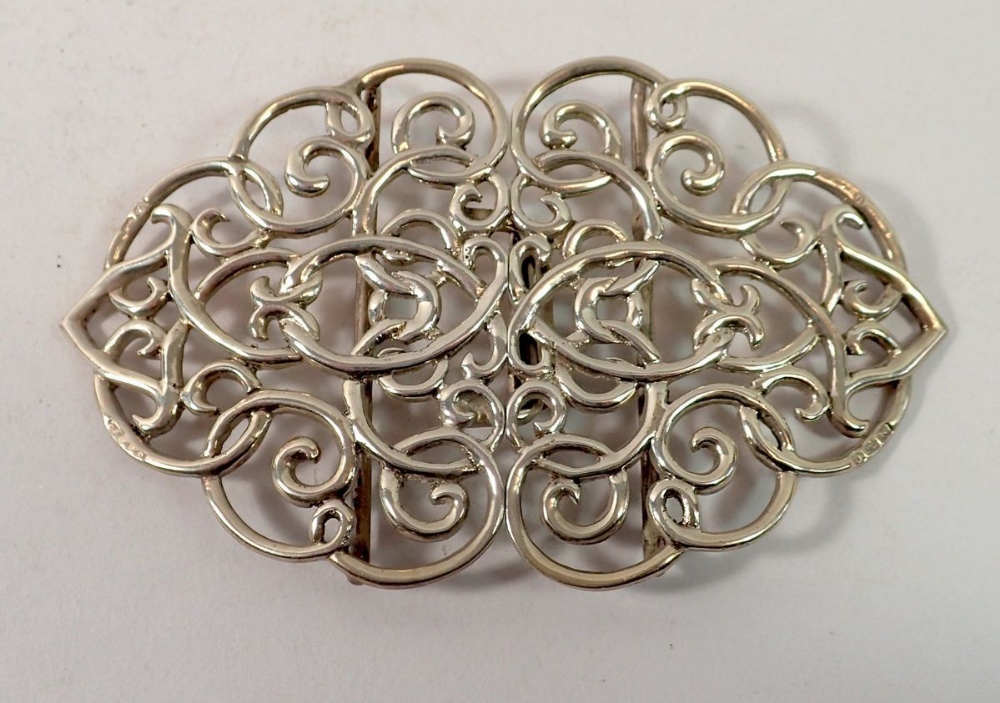 A silver openwork nurse's buckle, Chester 1899, 54g