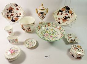 A group of Coalport Hong Kong items including jardiniere, vase 20cm, two serving dishes and three