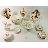 A group of Coalport Hong Kong items including jardiniere, vase 20cm, two serving dishes and three