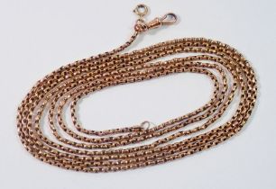 A 9 carat gold guard chain, 19.4g, 144cm long