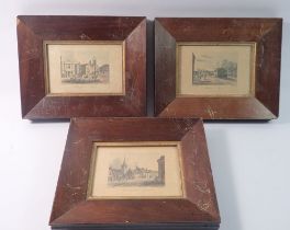 Three small aquatints by Havell of Brentwood Essex, 6 x 9cm