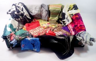 A collection of twenty silk and other scarfs including examples by Liberty, Passigatti, Christian