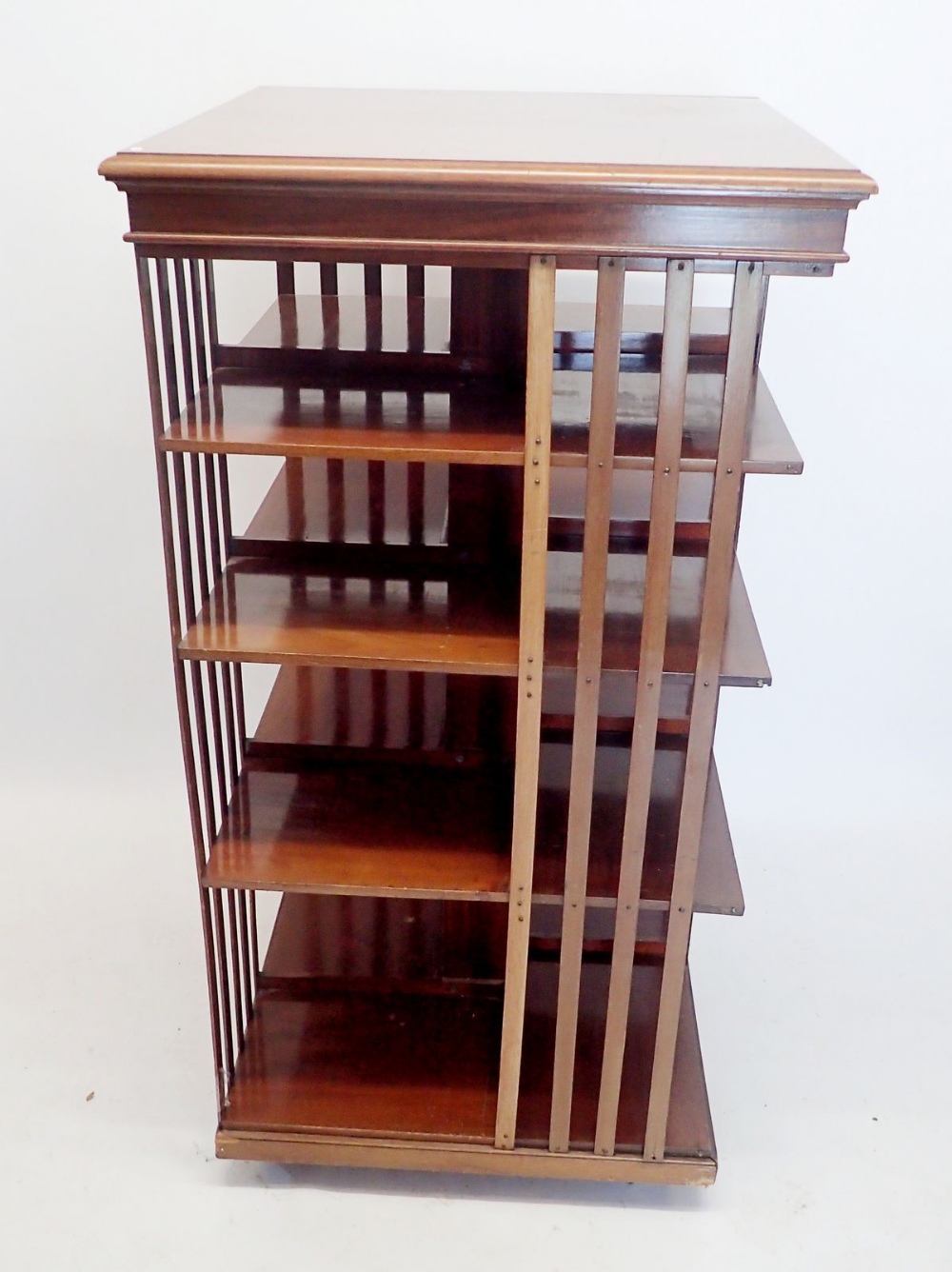 An Edwardian mahogany large square bookcase, this bookcase does not revolve 137cm x 71cm x 71cm - Image 2 of 3
