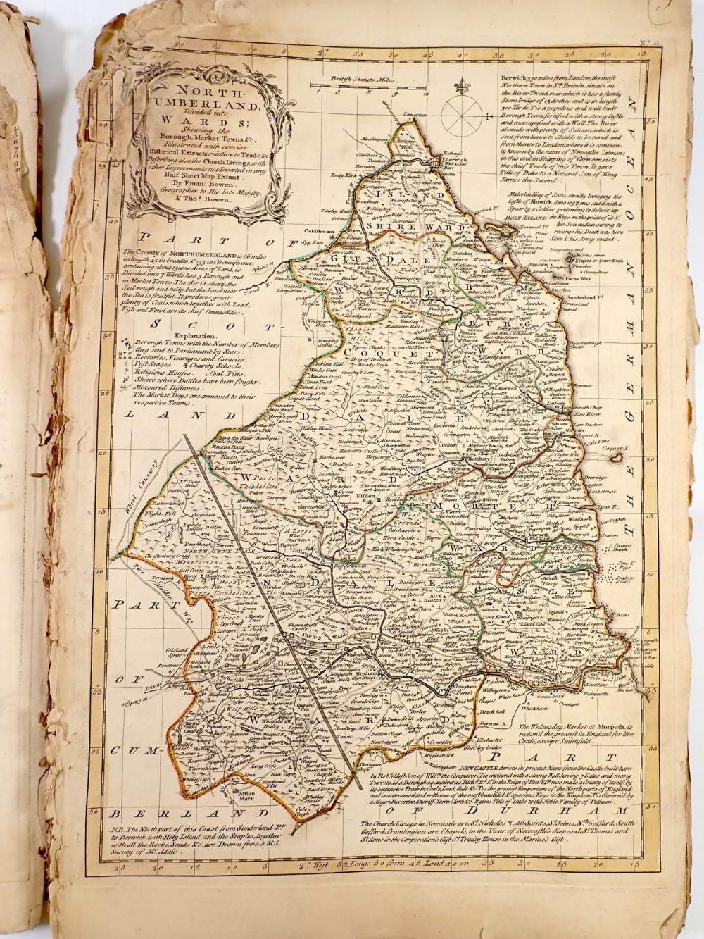 An 18th century Atlas Anglicanus by Thomas Bowen - in poor condition published for Thomas Kitchen - Image 3 of 4