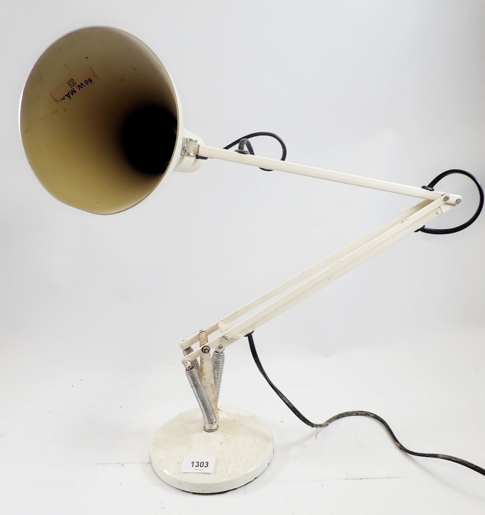A Herbert Terry model 90 white angle poise lamp