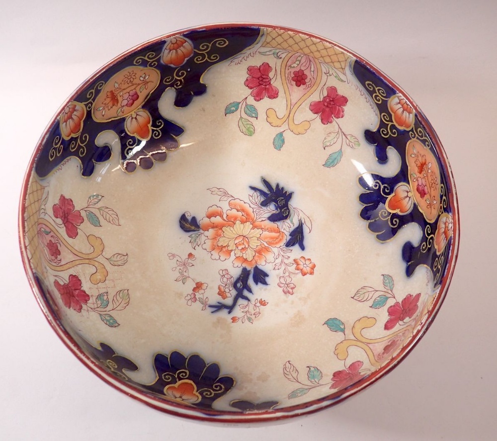 A Thomas Shirley, Clyde Pottery large fruit bowl with floral decoration, 28cm diameter - Image 2 of 3