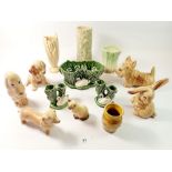 A collection of Sylvac animals and vases
