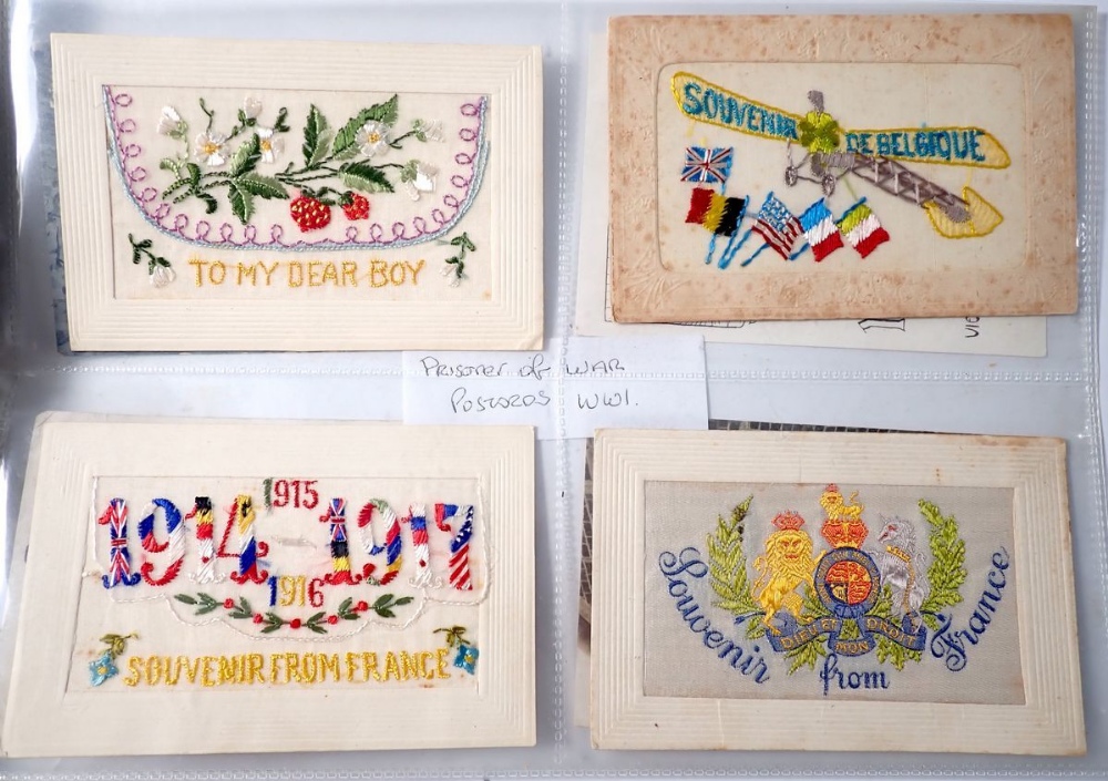 A group of WWI postcards including five silks and some POW cards WWI (26) - Image 6 of 7