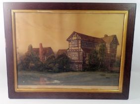 A 19th century watercolour Little Moreton Hall, monogrammed FJW 1880, 34 x 46cm