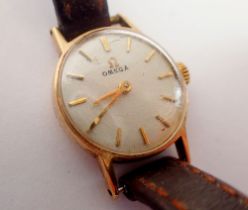 A 9 carat gold Omega ladies wrist watch