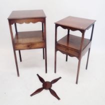 Two Georgian mahogany washstands, 39 x 44cm and 39 x 39cm