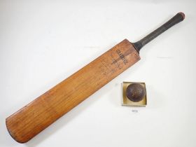 A Gradige Cyril Washbrook cricket bat and ball