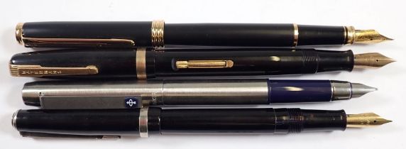 Four various fountain pens by Parker, Swan, Conway Stewart and Waterman's