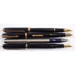 Four various fountain pens by Parker, Swan, Conway Stewart and Waterman's