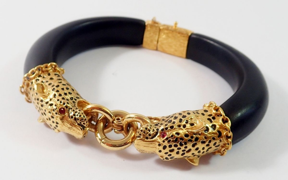 A Franklin Mint Panther bracelet after the original belonging to the Duchess of Windsor, set four